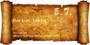 Bartus Tekla névjegykártya